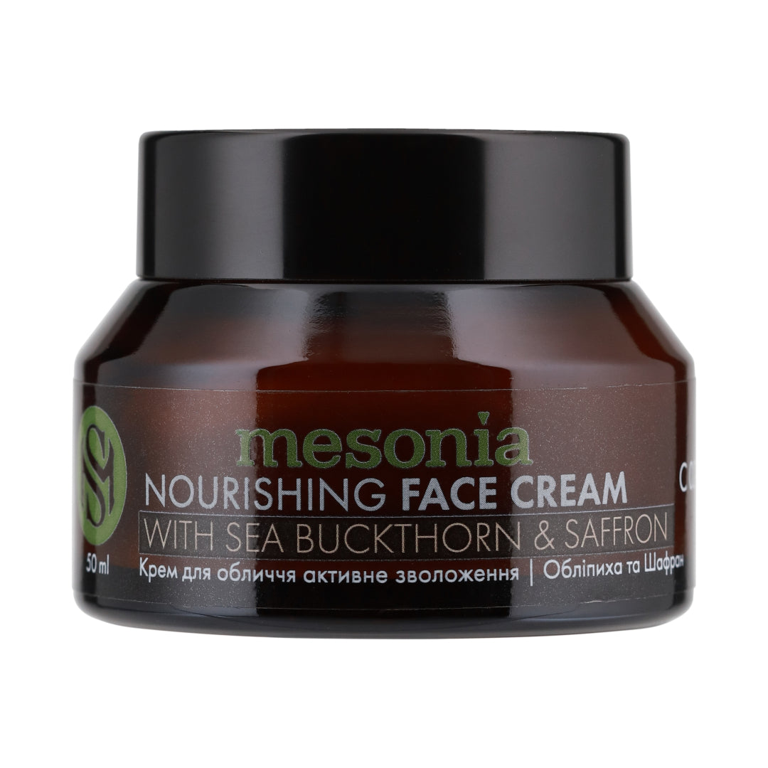 Face cream nourishing sea buckthorn and natural saffron with a complex of peptides