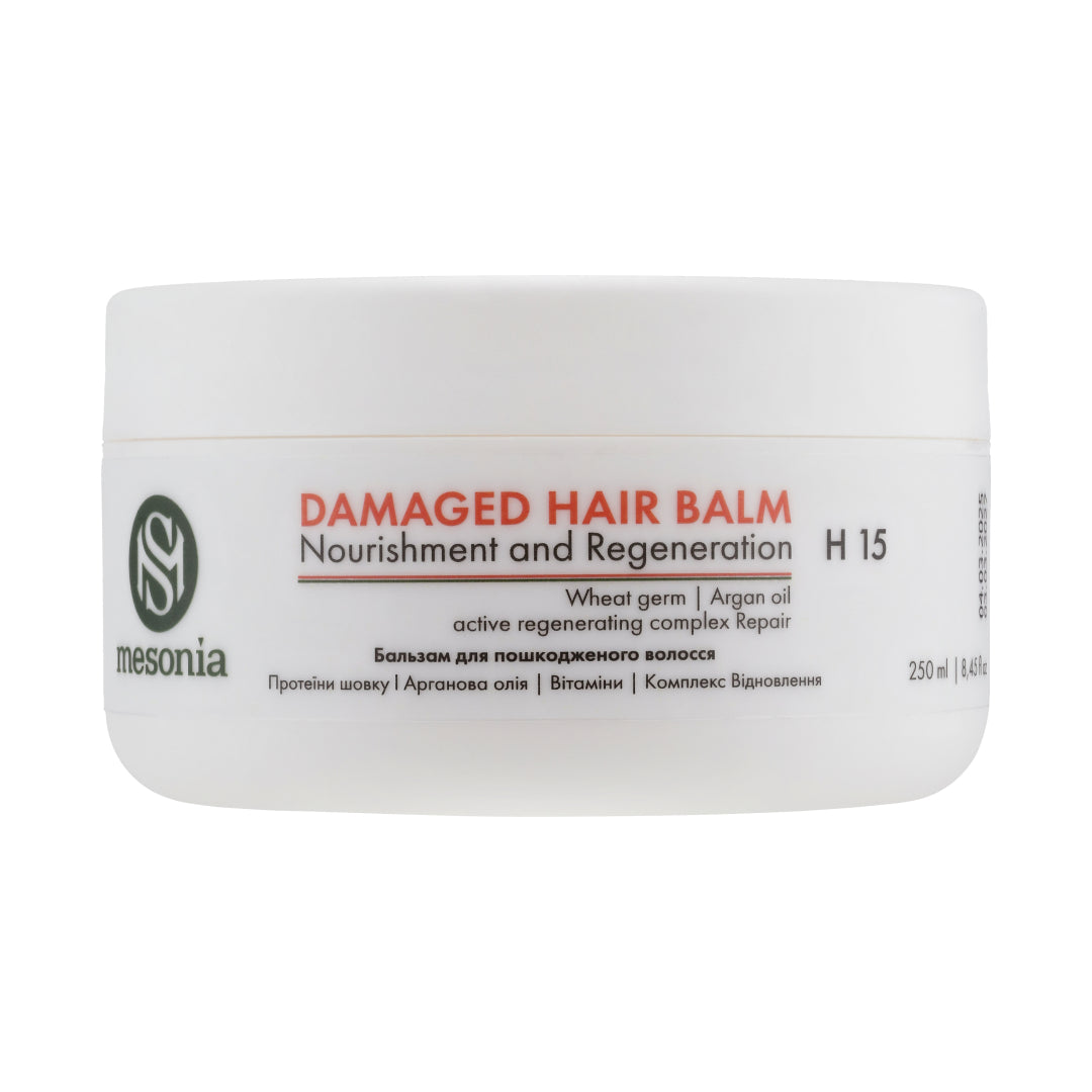 Balm for damaged hair Nourishment and Regeneration with peptides, wheat germ and Argan oil and an active repair complex Repair