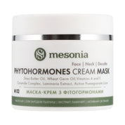 Mask with phytohormones, ceramides moisturizes, improves skin elasticity, antioxidant, shea oil, wheat germ, vitamins F and A, kelp extract, pomegranate, extracts of almonds, olives, flax, cucumber