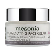 Rejuvenating face cream with raspberry ketones, beta-glucan, hyaluronic acid, Vit E