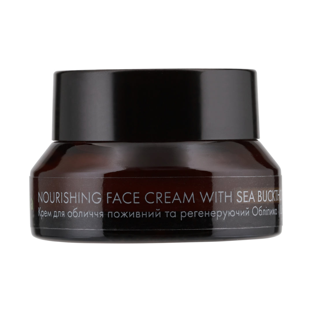 Face cream nourishing sea buckthorn and natural saffron with a complex of peptides