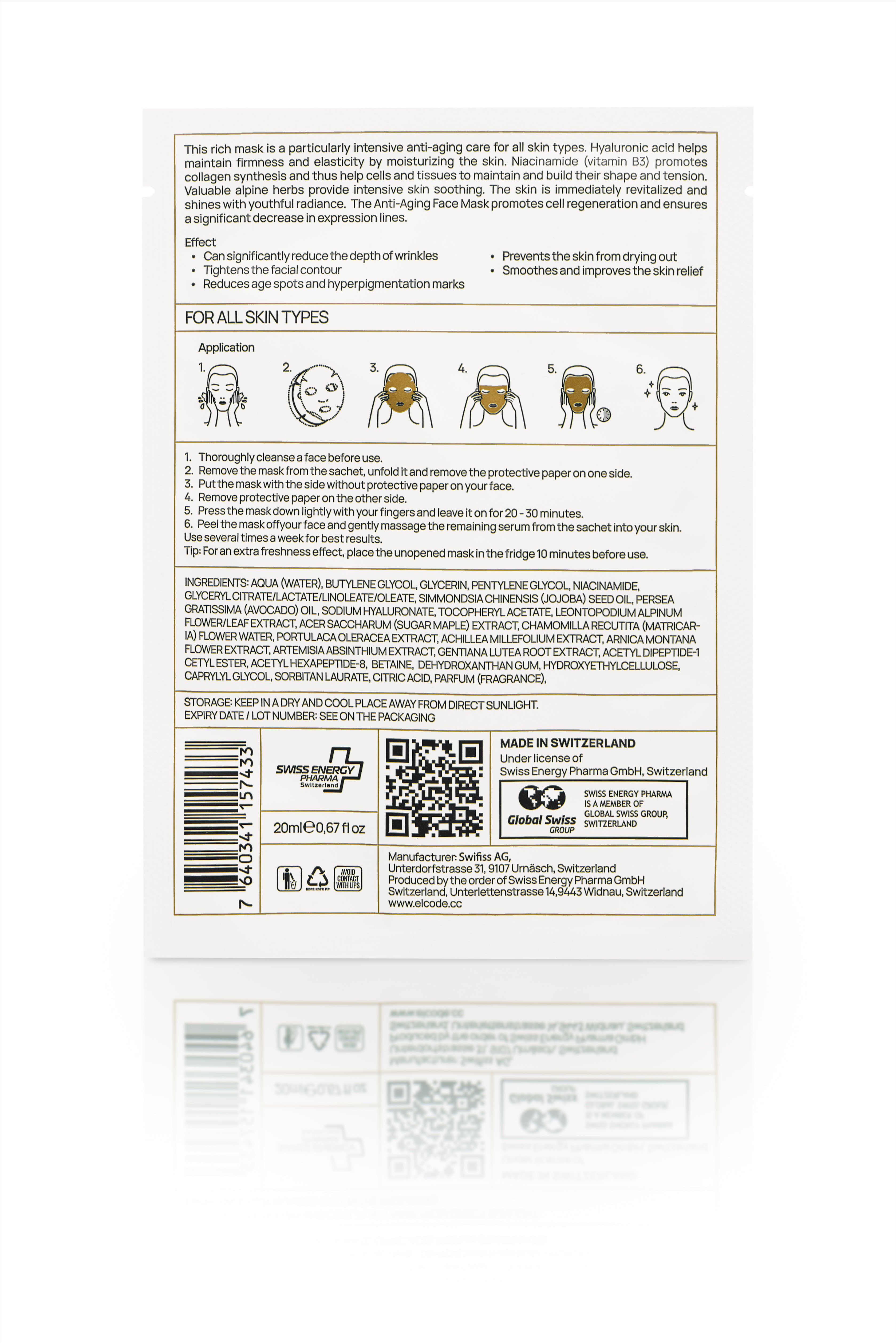El’Code Bio-Cellulose Face Mask
