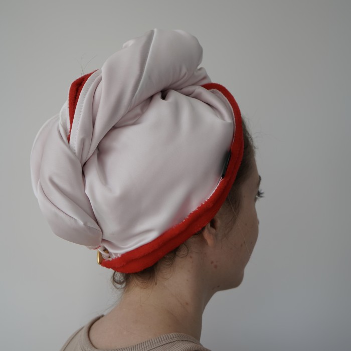 Якісна, зручна та стильна Чалма для волосcя Velour & Armani silk (червоний) 