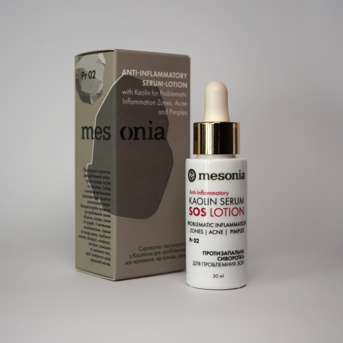 Anti-Inflammatory Serum-Lotion SOS with Kaolin for Problematic Inflammation Zones, Acne, and Pimples